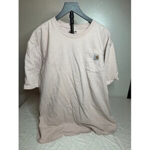 Carhartt Mens XL tall Pink Short Sleeve Pocket T Shirt Loose Fit Workwear